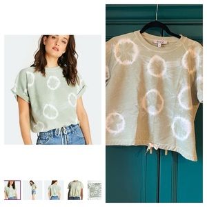 Etica Tie Dye Lindsay Muscle Tee Short Sleeve Drawstring T Shirt Top Sz Small